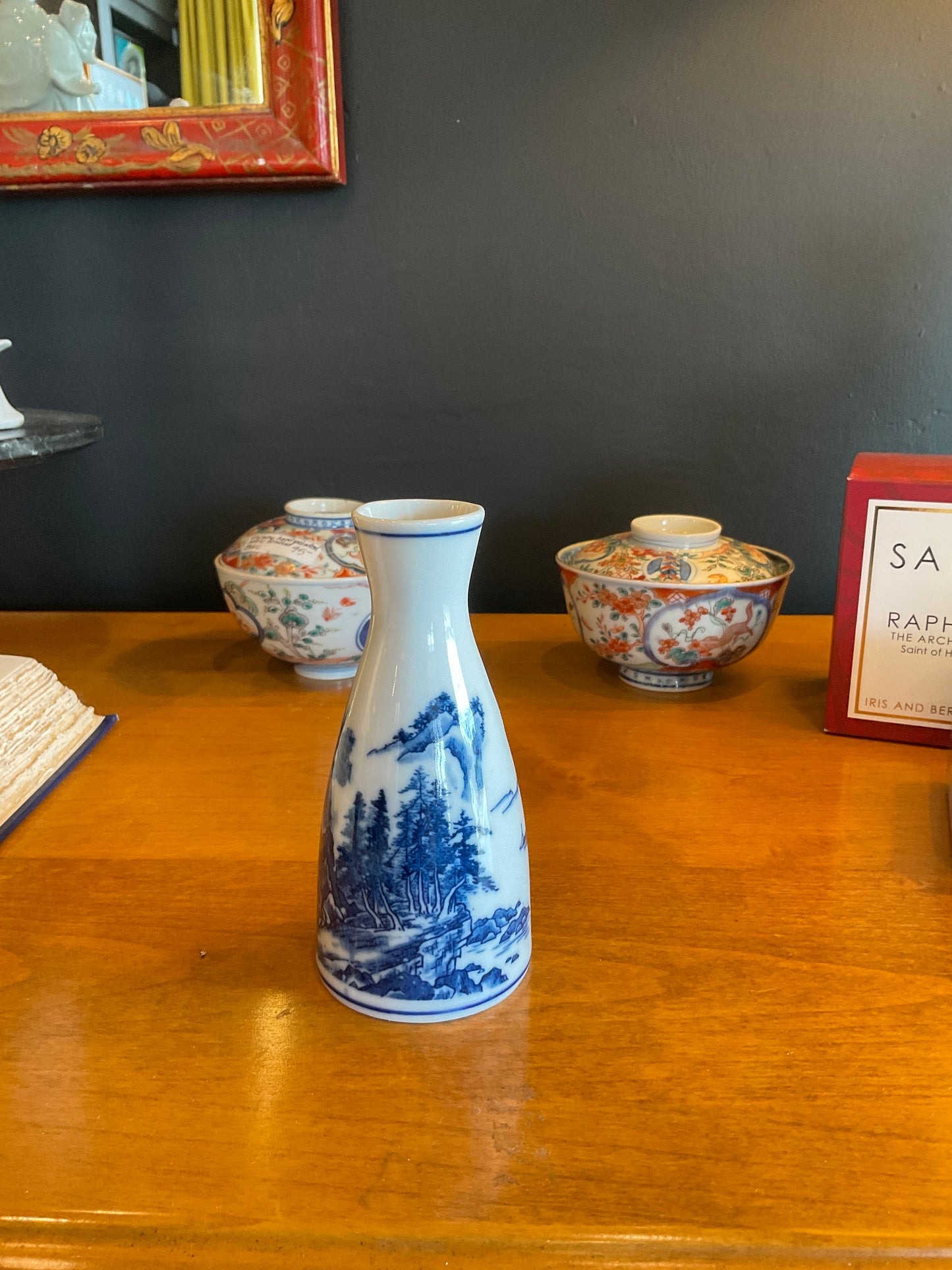 Blue and white oriental vase