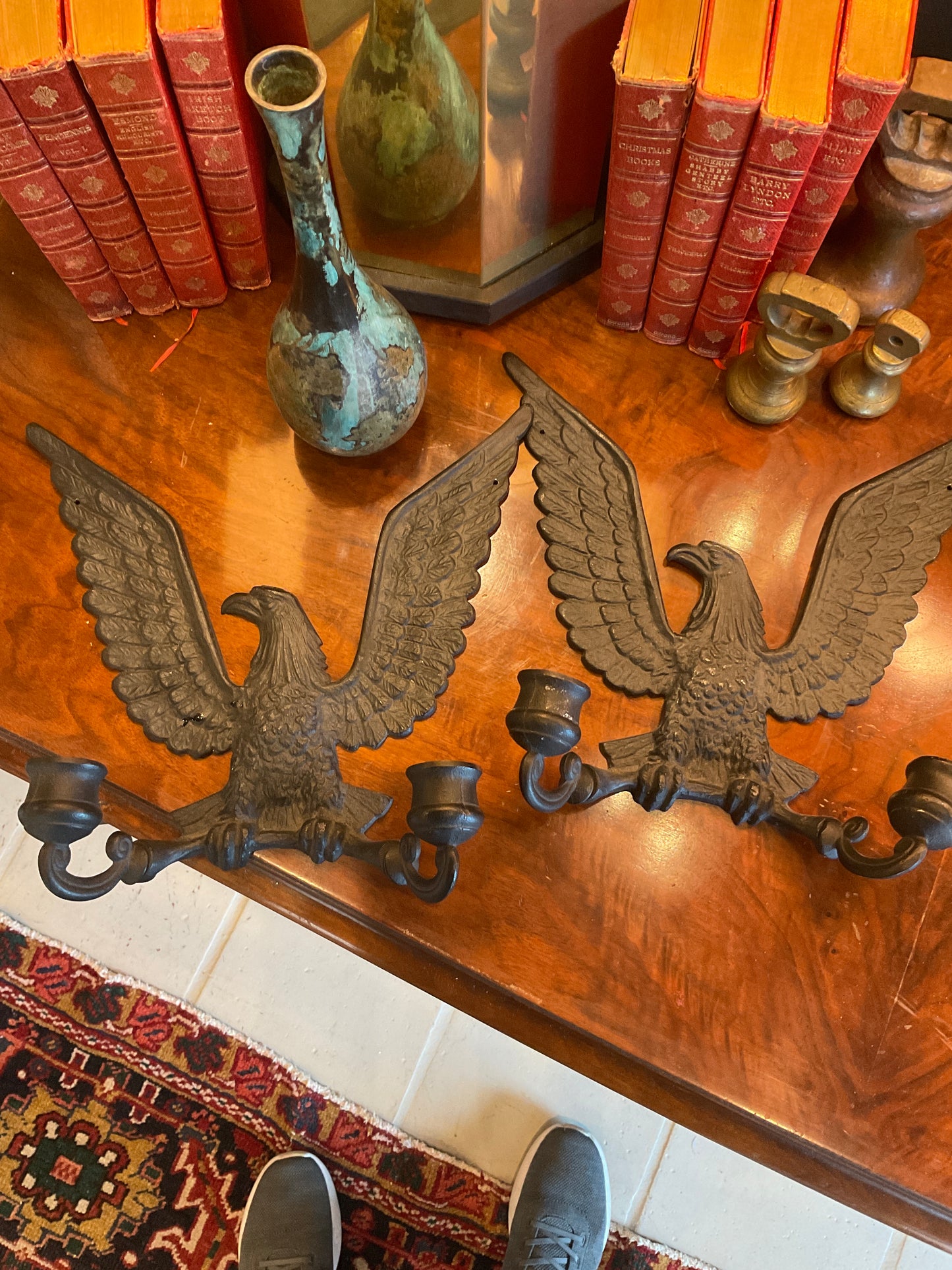 Pair of eagle sconces