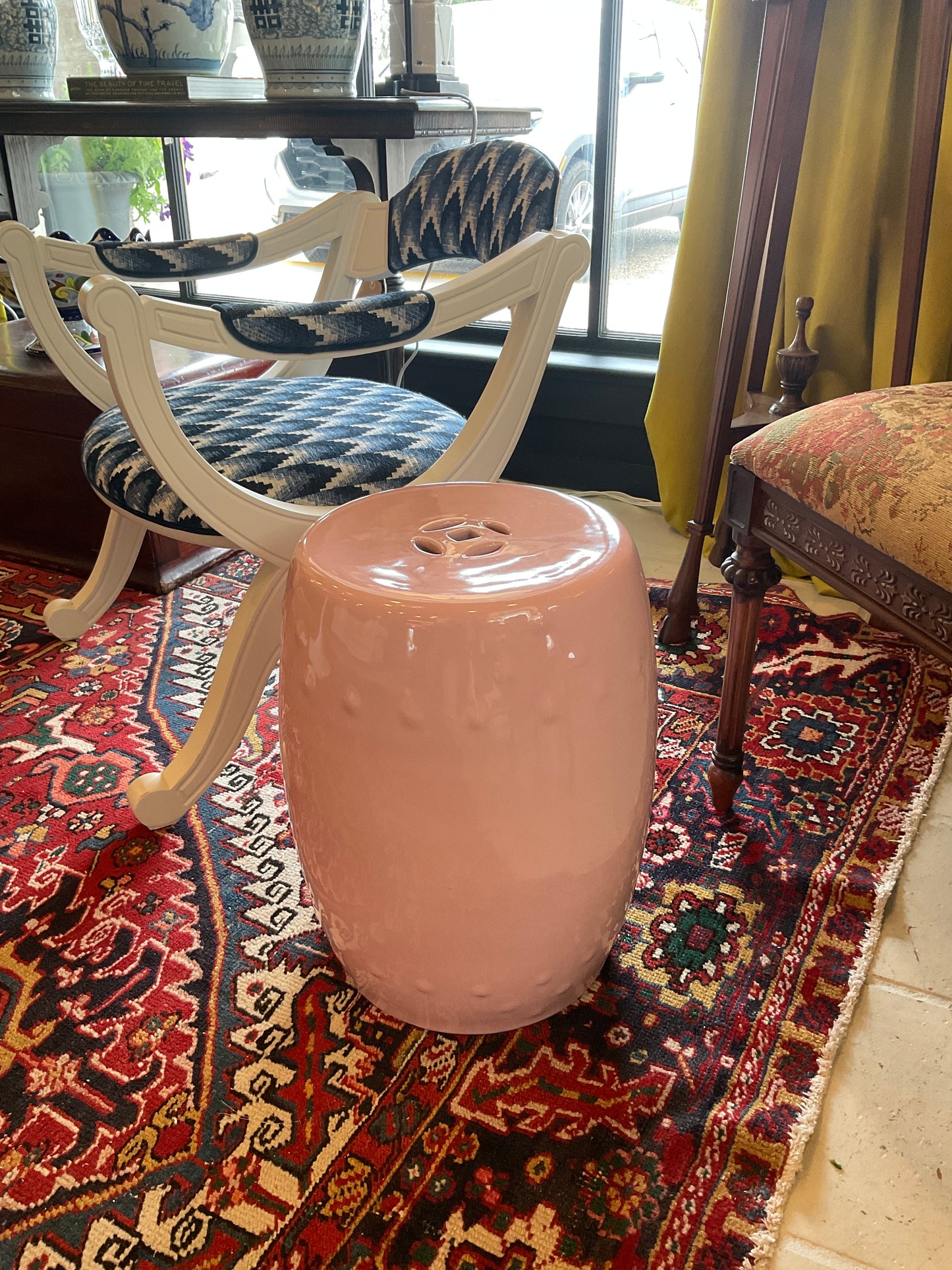 Blush pink Garden stool