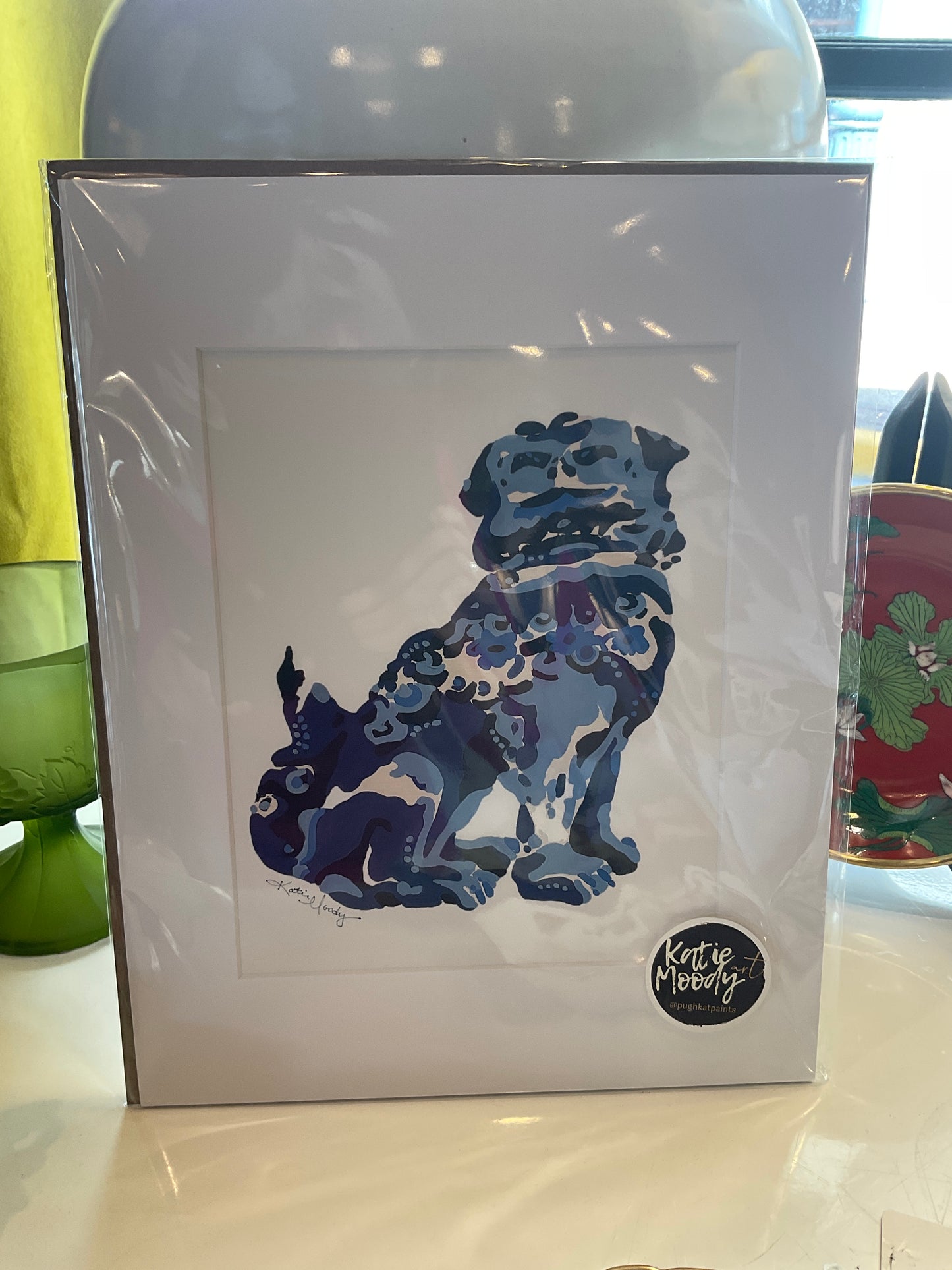 Foo dogs matted art