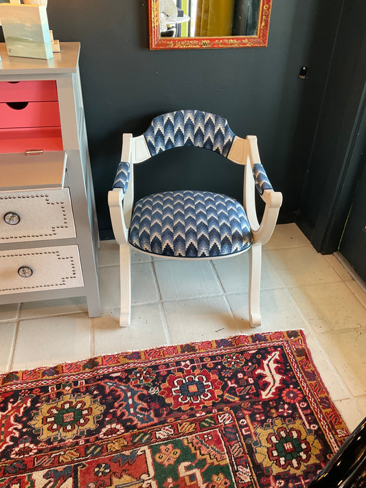 Blue and white chairs