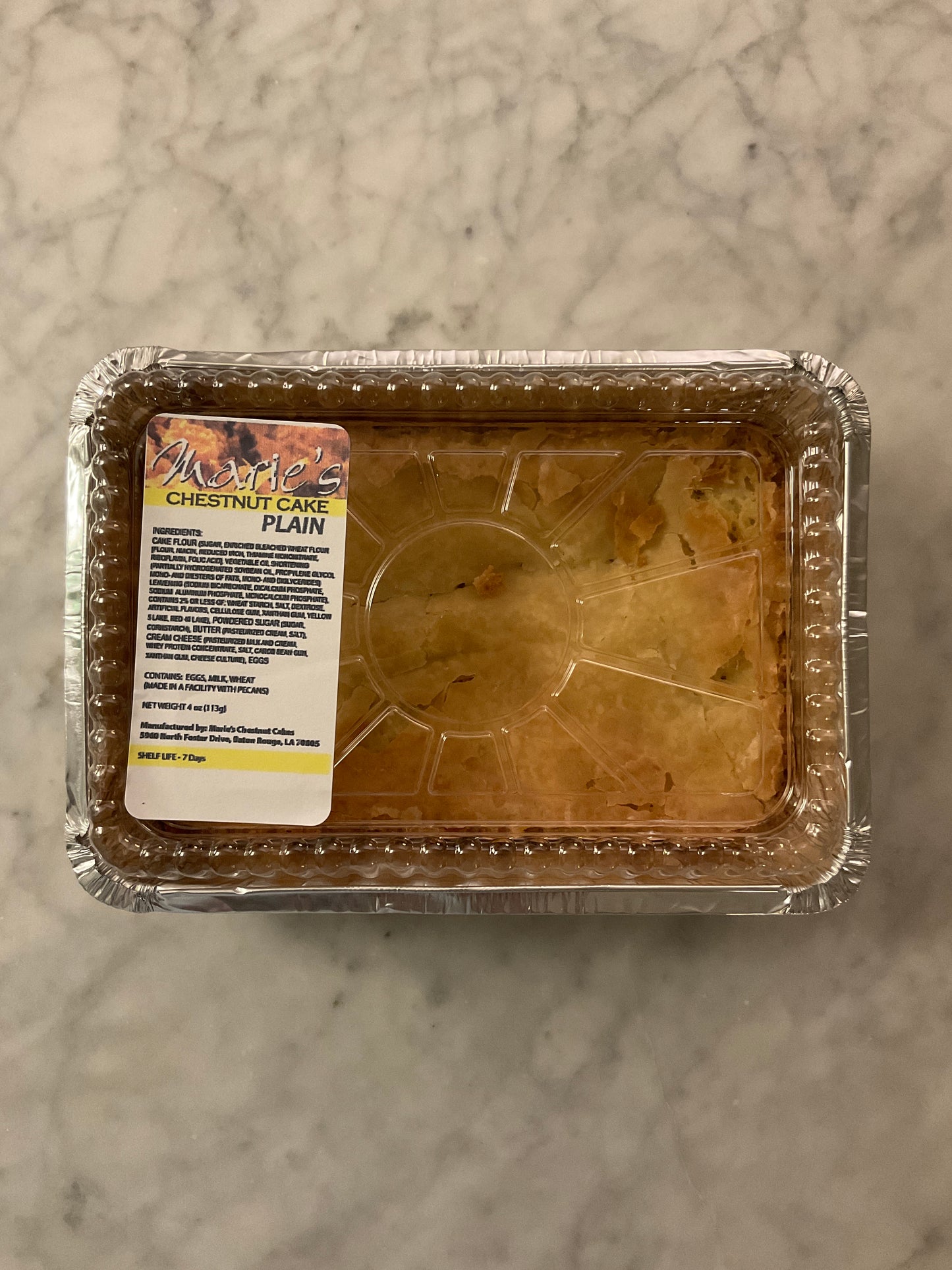 Marie’s chestnut cake plain