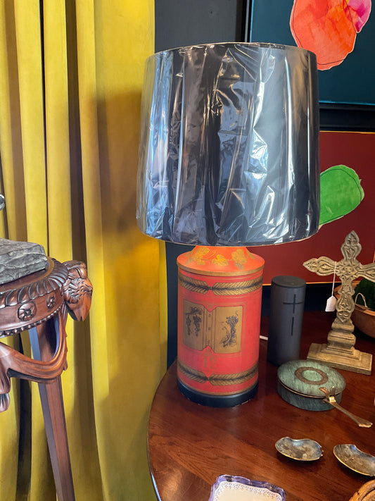 Rust lamp with black shade