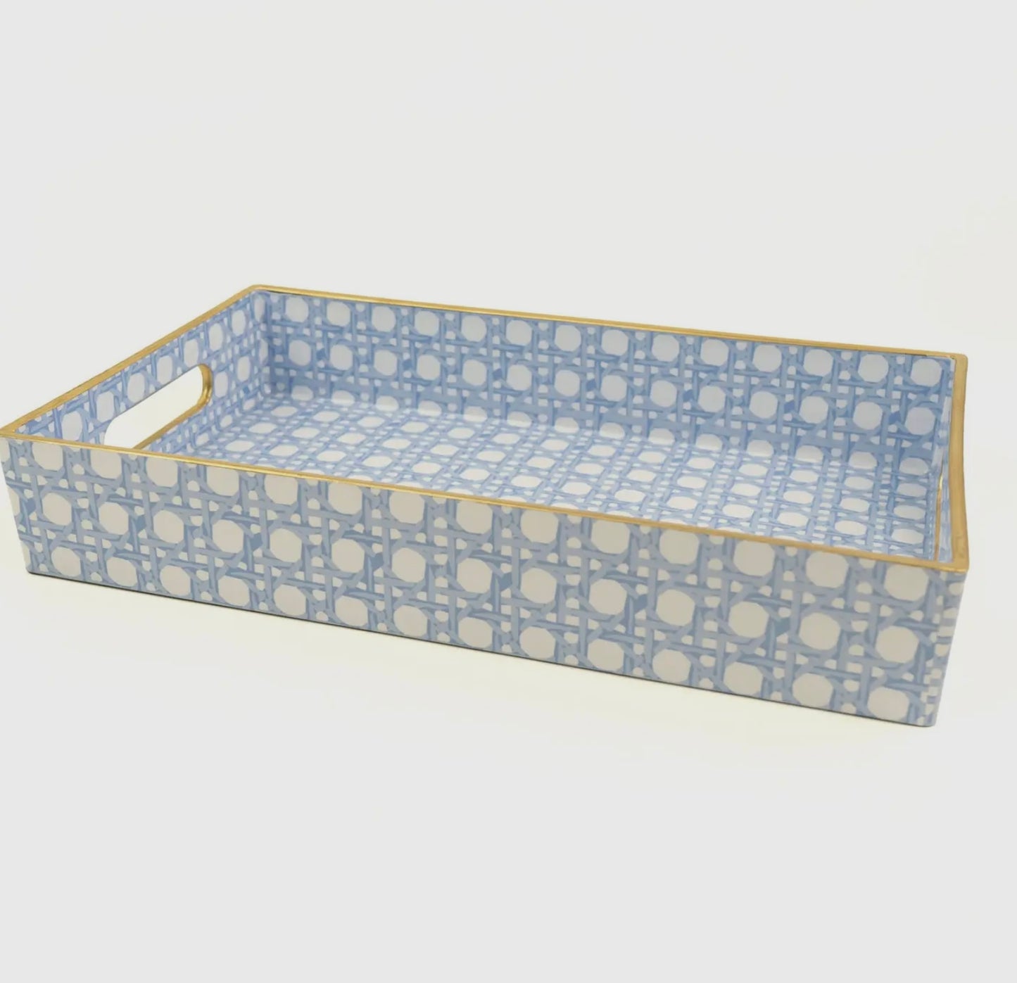 Blue Cane Vanity Tray