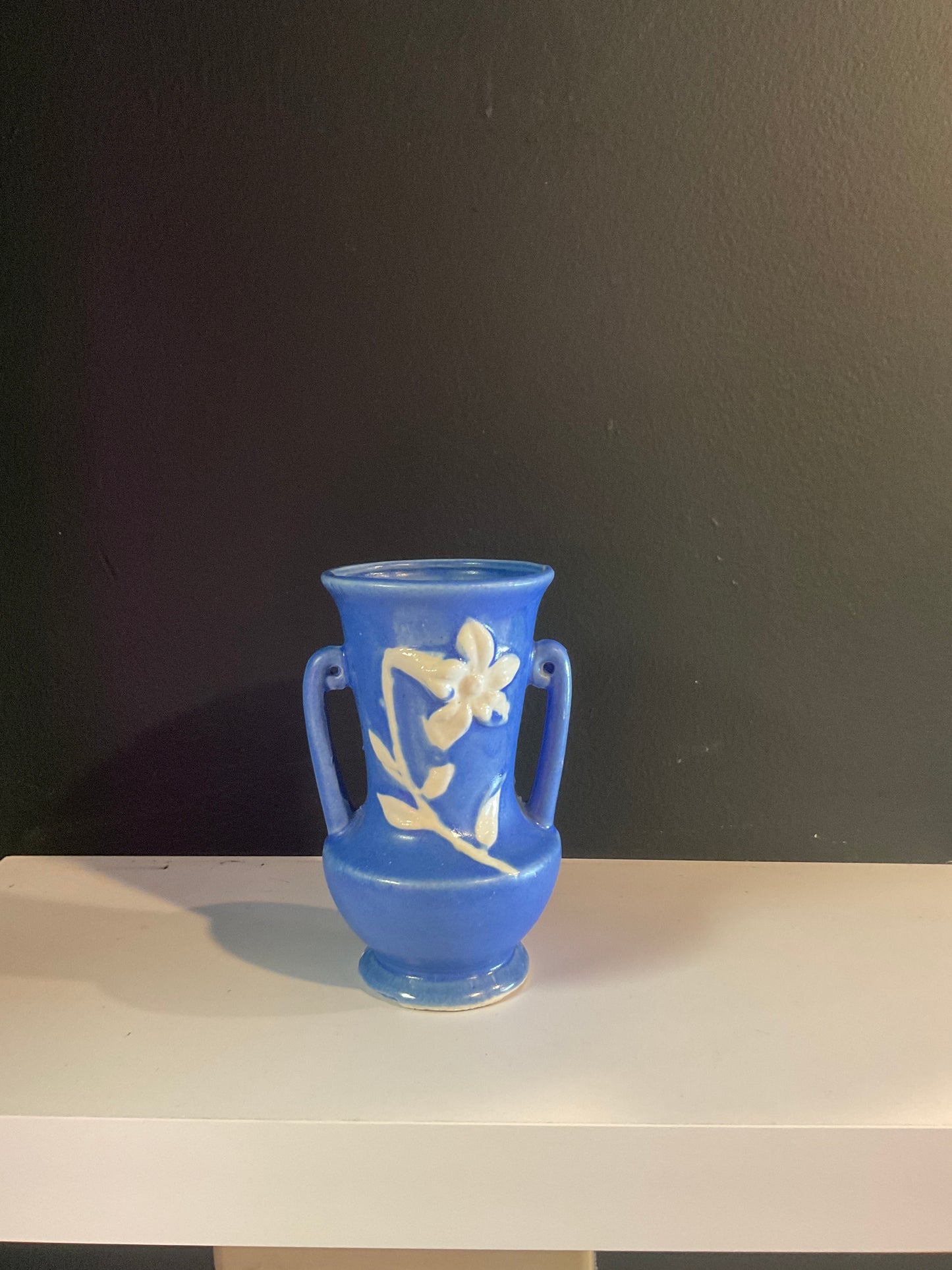 Vintage Blue Pottery Vase