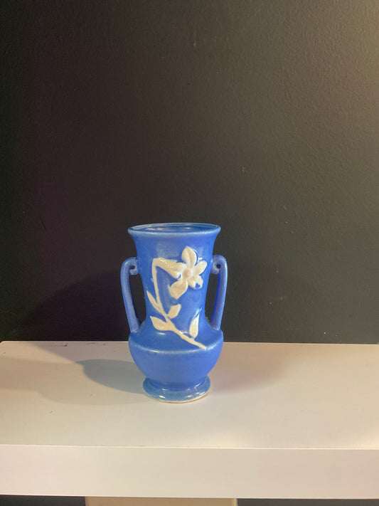Vintage Blue Pottery Vase