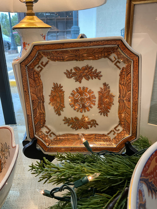 Orange asian plate