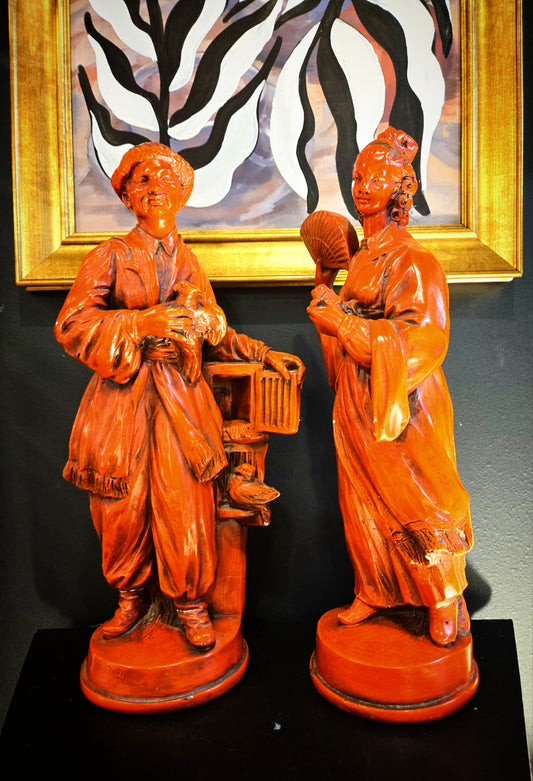 Chinese hand-carved wood figurines